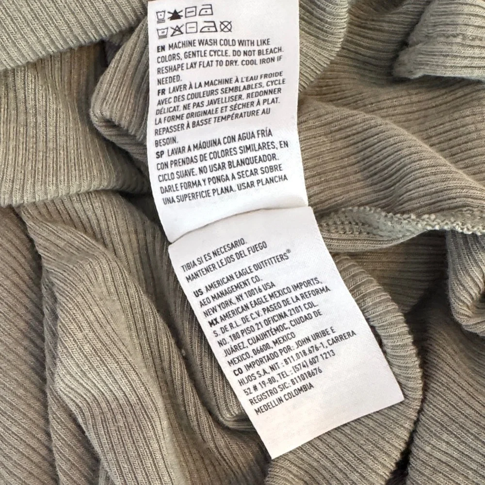 American Eagle Outfitters Soft & Sexy Rib Sage Long Sleeve Medium Tee - Picture 4 of 6
